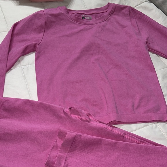 PLT Bright Pink Basic Detail Seamless High Waist Gym Leggings & Top - Picture 8 of 11